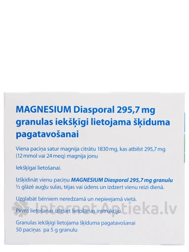 Magnesium Diasporal 295.7 (magnijs) ar apelsīnu garšu, 50 paciņas | internetaptieka.lv