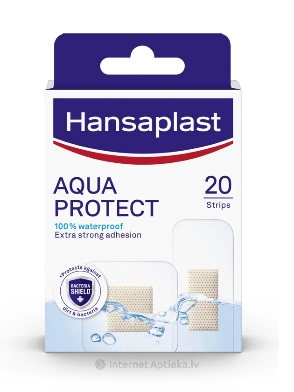 Hansaplast plaastrid Aqua Protect (2 suurust), 20 plaastrit | internetaptieka.lv