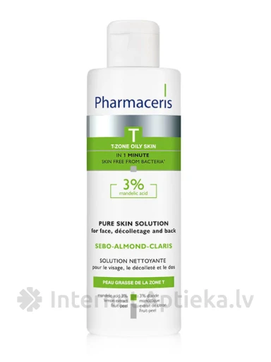 Pharmaceris Sebo-Almond-Claris 3% attīrošs šķīdums sejai, dekloltē zonai, mugurai, 190 ml | internetaptieka.lv