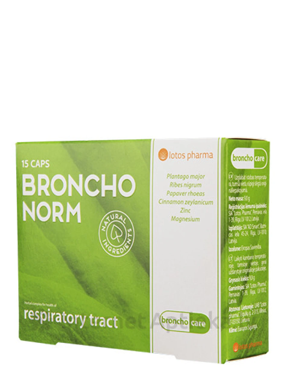 BronchoNorm Caps, 15 капсул | internetaptieka.lv