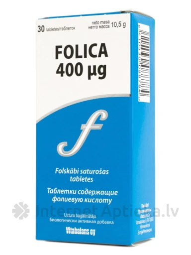 Folica 400 mkg, 30 tabletes | internetaptieka.lv