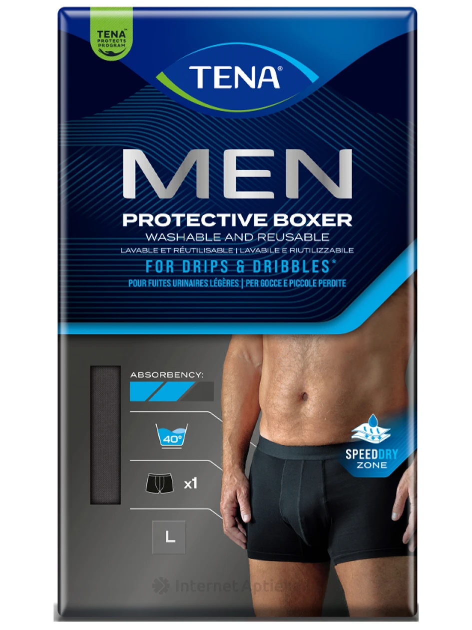 TENA MEN Prot Boxer Black L, 1 gb. | internetaptieka.lv
