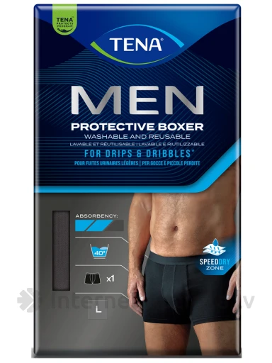 TENA MEN Prot Boxer Black L, 1 gb. | internetaptieka.lv