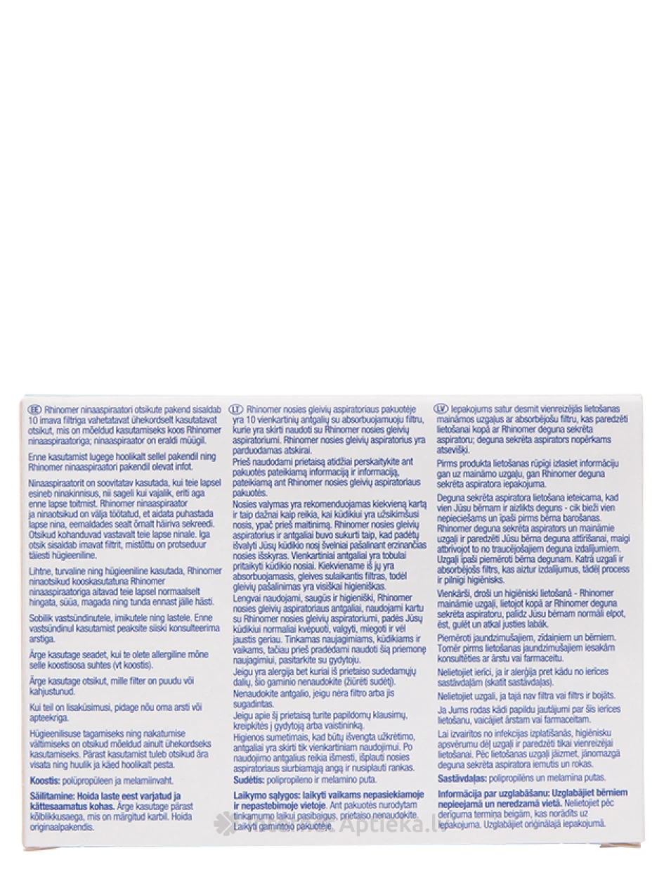 Rhinomeeri varuotsikud ninaaspiraatorile, 10 tk. | internetaptieka.lv
