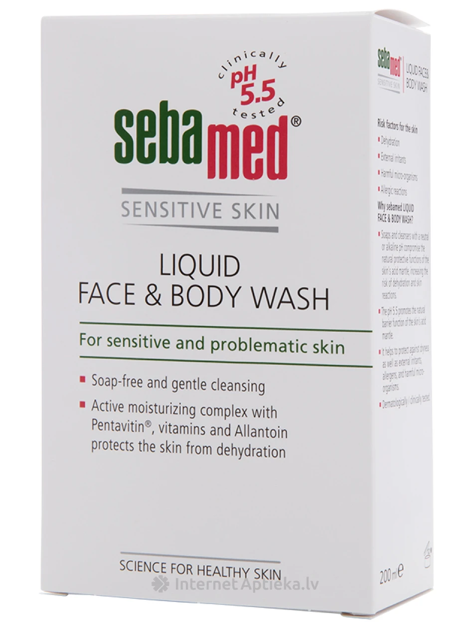 SEBAMED моющее средство для чувствительной и проблемной кожи, 200 мл | internetaptieka.lv