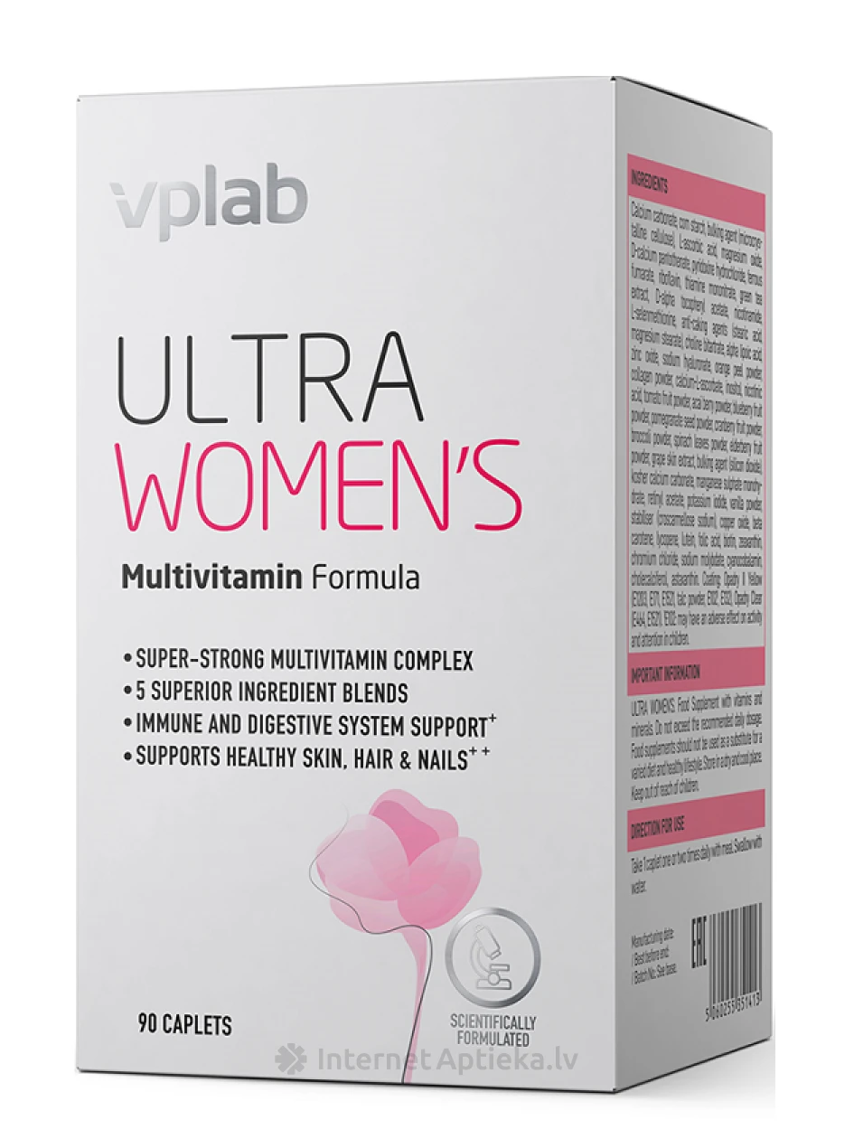 VPLAB Ultra Women's Multivitamin Formula, 90 kapletes | internetaptieka.lv