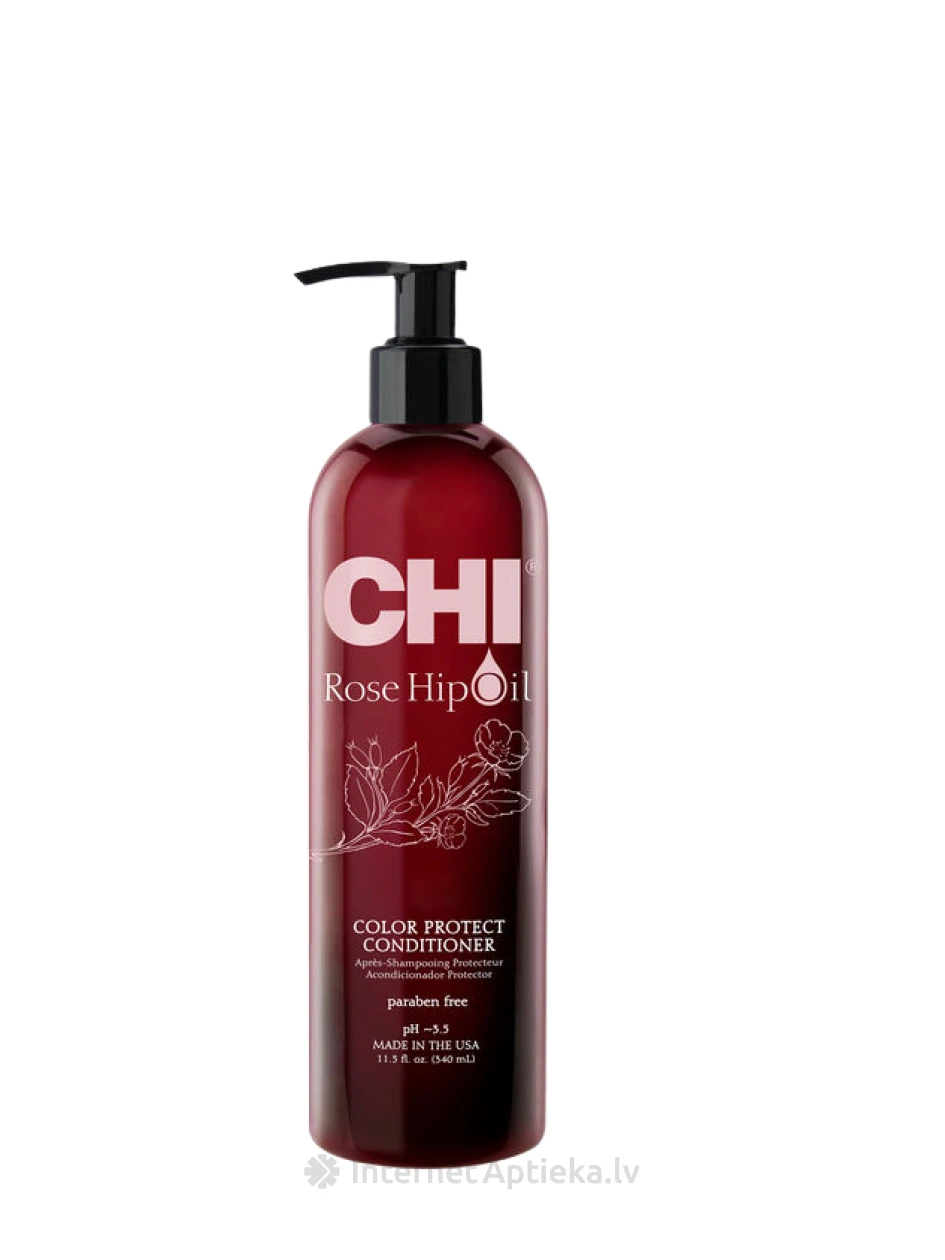 CHI Rose Hip Oil Conditioner kondicionieris krāsotiem matiem, 340 ml | internetaptieka.lv