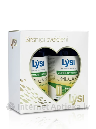 Lysi Immunity Forte zivju eļļa no Islandes ar D3 + E vitamīniem, 100+100 kaps. | internetaptieka.lv