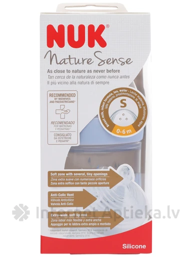 Nuk Nature Sense Bottle plastikust 150 ml + silikoonist lutt, 0-6 miljonit | internetaptieka.lv