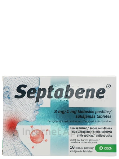 Septabene сосательные таблетки, 16 пастилок | internetaptieka.lv