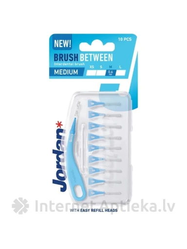 JORDAN Zobstarpu birstītes Brush Between M, 0,6 mm, 10 gb. | internetaptieka.lv