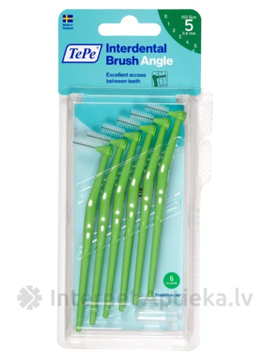 TePe Interdental Brush Angle hambavaheharja 0,8 mm, roheline, 6 tk | internetaptieka.lv