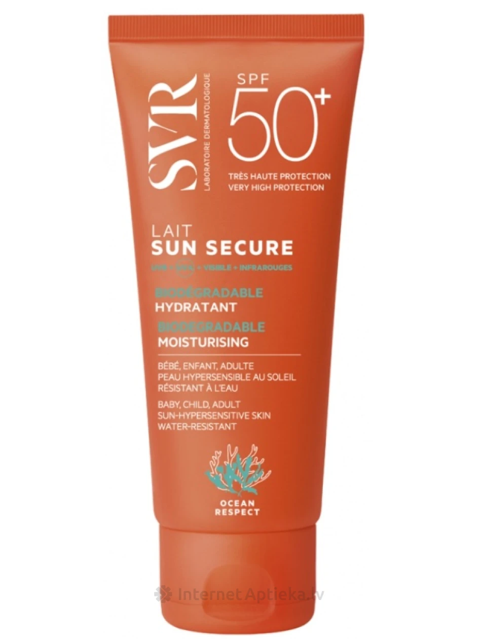 SVR SUN SECURE LAIT SPF50+ mitrinošs aizsargpieniņš, 100 ml | internetaptieka.lv