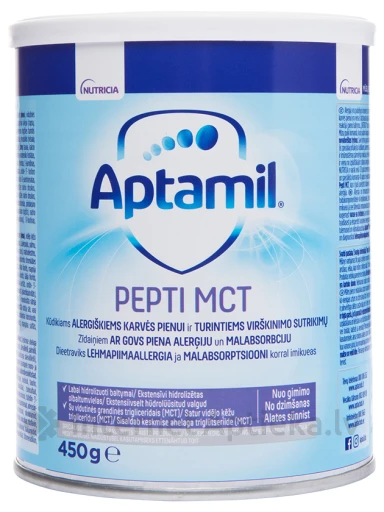 Aptamil PEPTI MCT  spec. piena maisījums no dzimšanas, 450 g | internetaptieka.lv