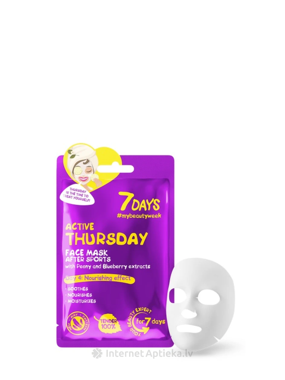 7Days Маска для лица «Активный четверг», 28 гр | internetaptieka.lv