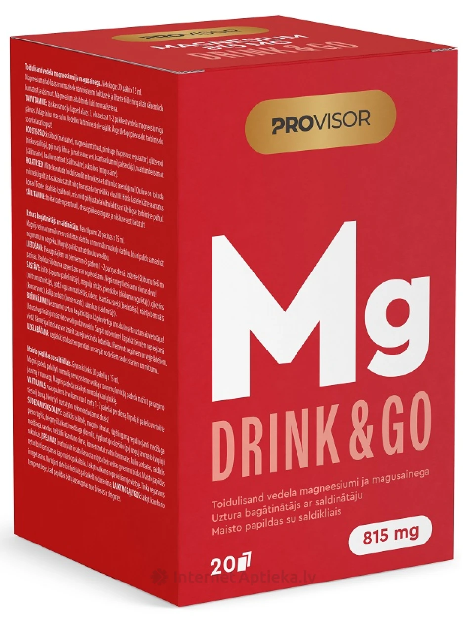 PROVISOR MG drink&go 250 mg paciņas, 20 gb. | internetaptieka.lv
