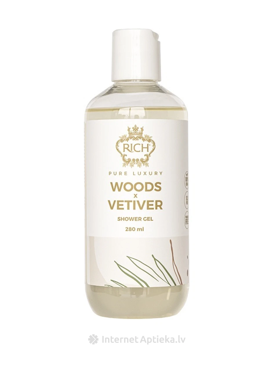 RICH Pure Luxury Увлажняющий гель для душа с древесным ароматом, 280 мл | internetaptieka.lv