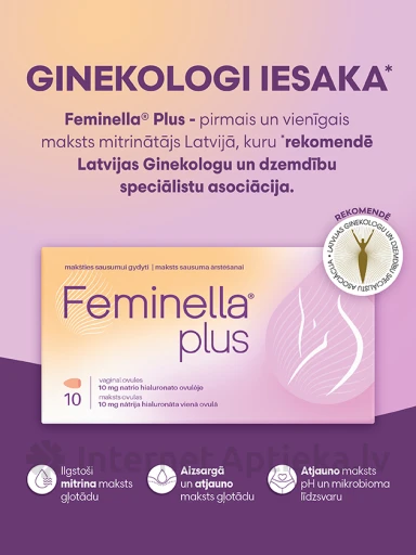 Feminella Plus vaginālās ovulas, 10 gb. | internetaptieka.lv