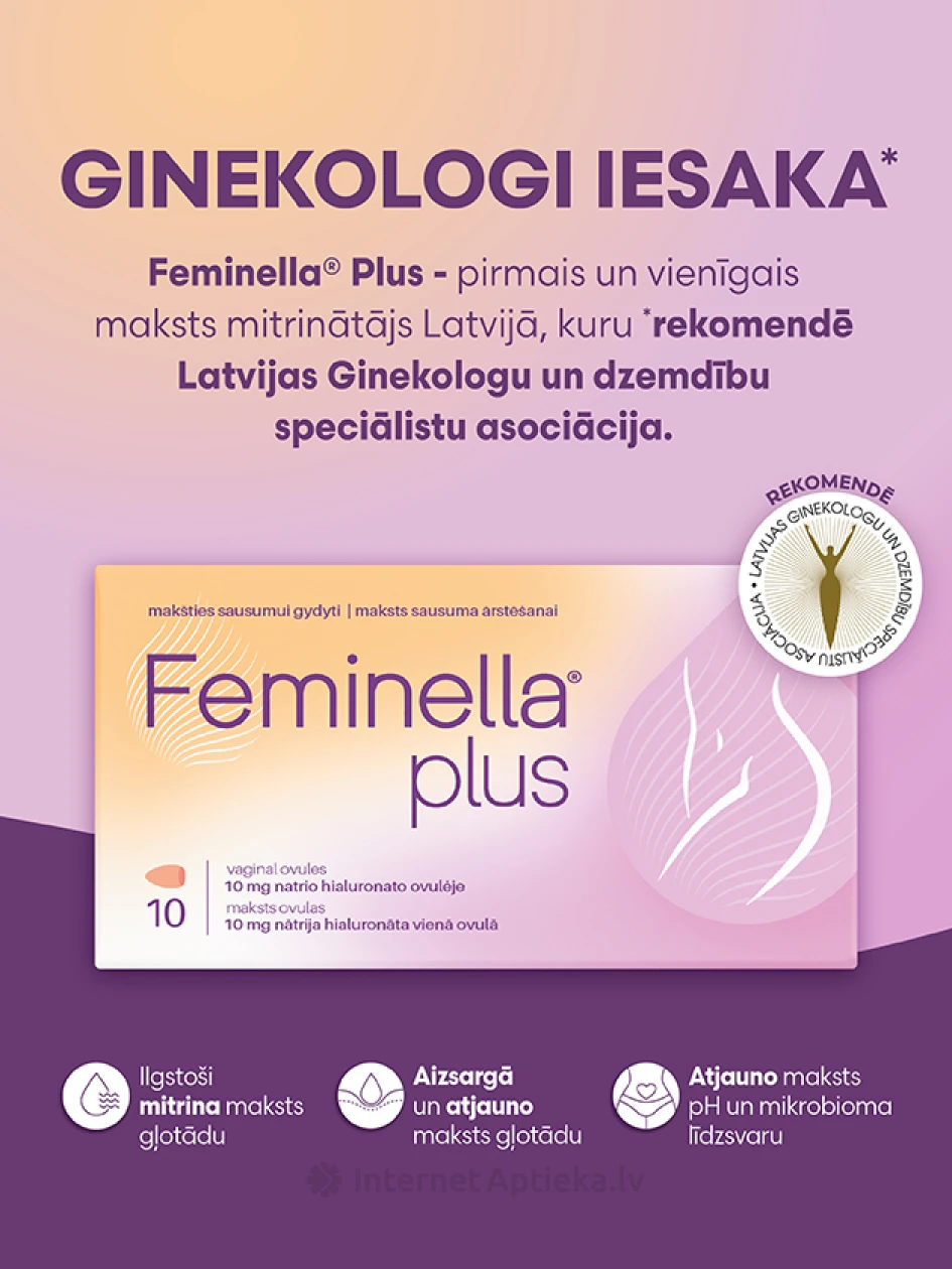 Feminella Plus vaginālās ovulas, 10 gb. | internetaptieka.lv