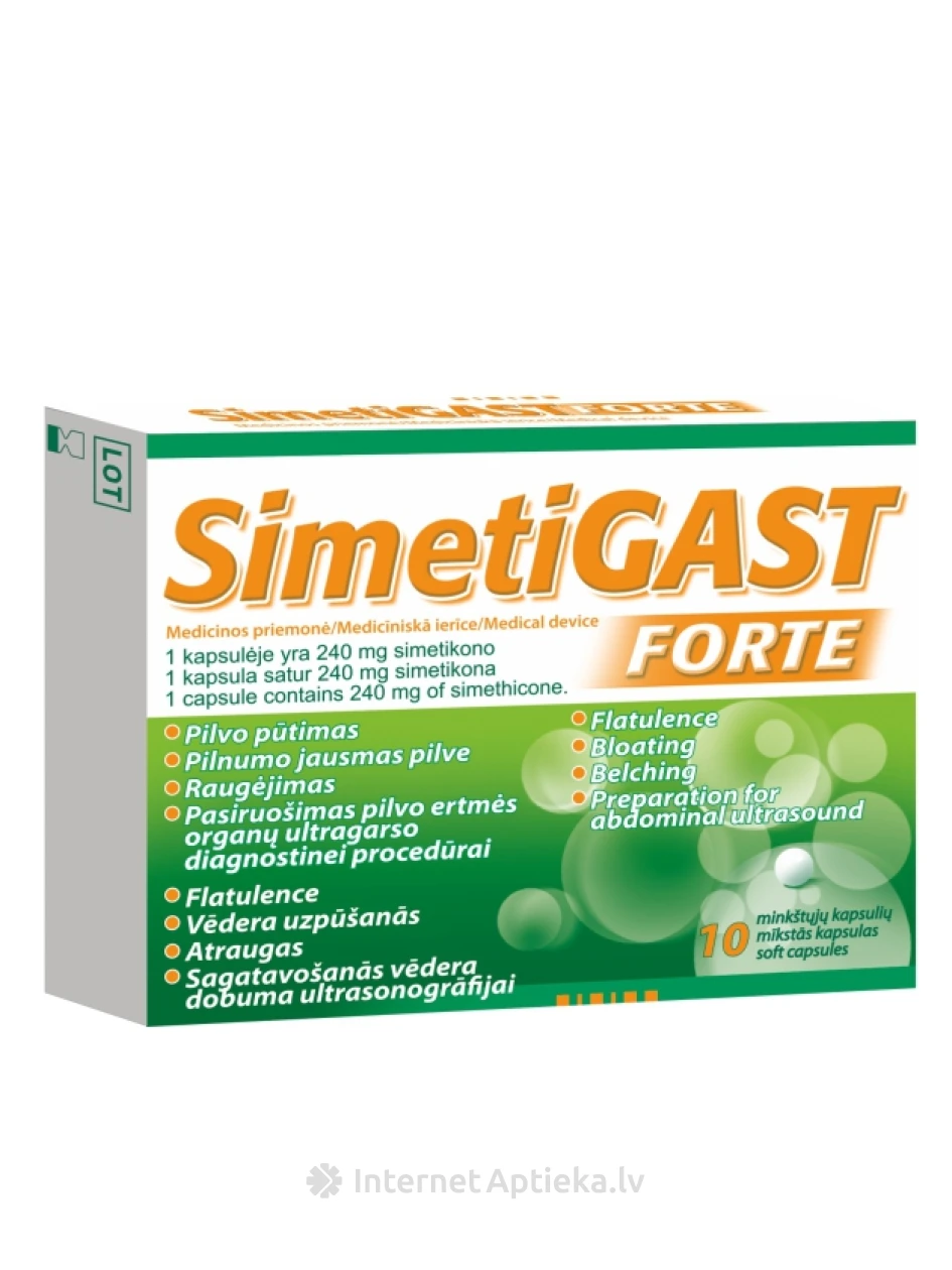 Simetigast Forte 240 мг, 10 капсул | internetaptieka.lv