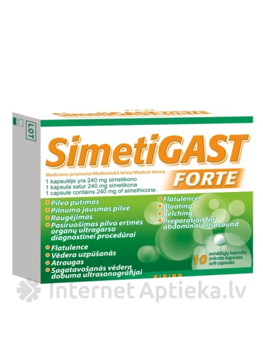 Simetigast Forte 240 mg, 10 kapslit | internetaptieka.lv