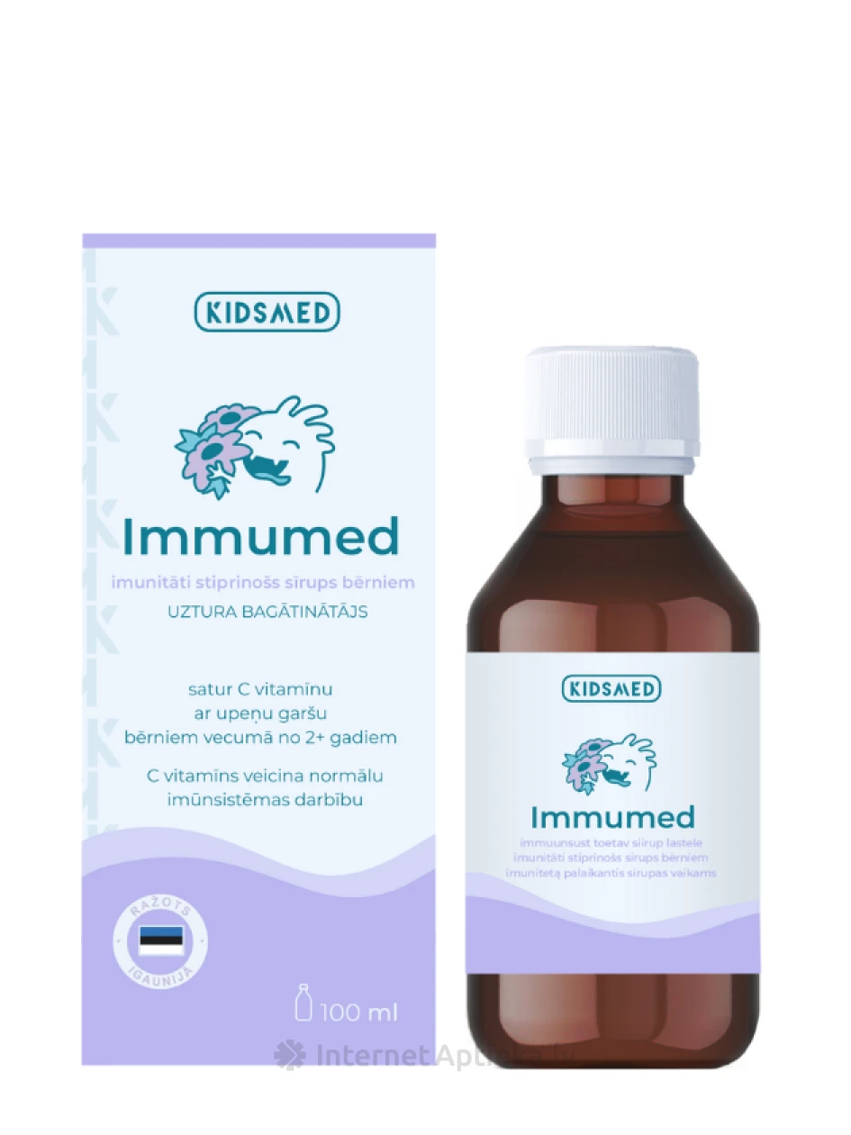 KIDSMED Immumed siirup laste immuunsuse tugevdamiseks, 100 ml | internetaptieka.lv