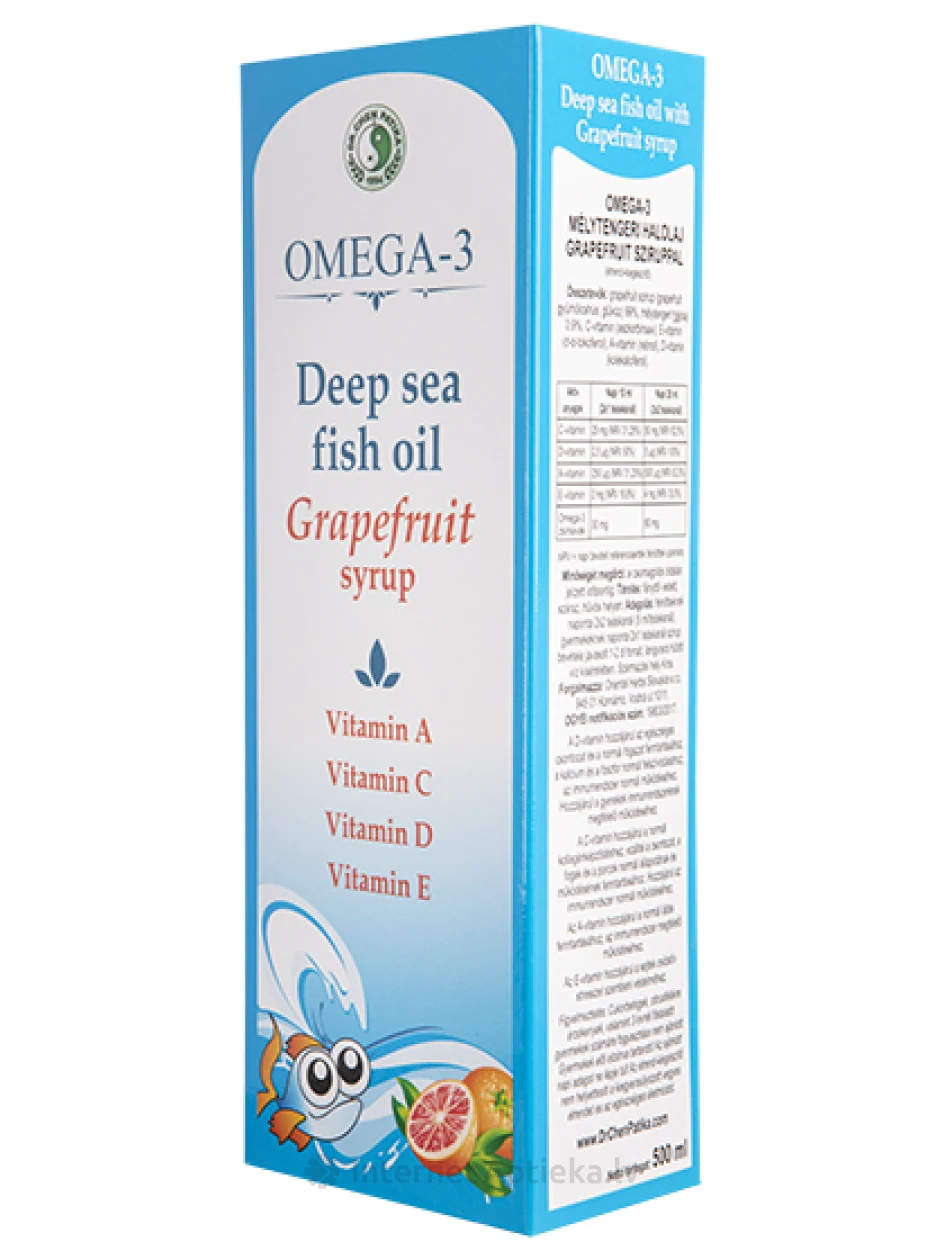 Рыбий жир Омега-3 с грейпфрутовым сиропом и витаминами, 500 мл | internetaptieka.lv
