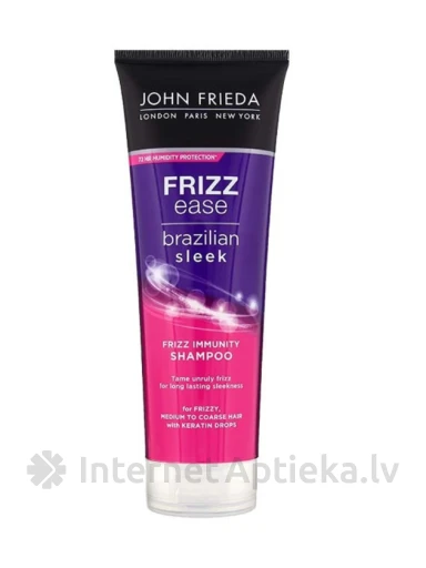 JOHN FRIEDA Frizz Ease Brazilian Sleek imunitātes šampūns, 250 ml | internetaptieka.lv