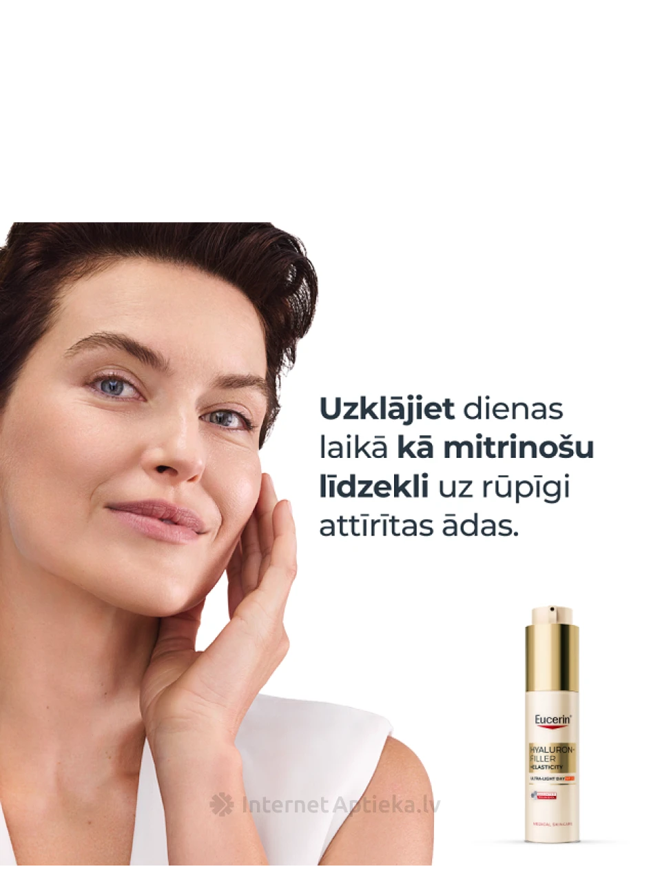 Eucerin Hyaluron-Filler + Elasticity ļoti vieglas tekstūras dienas krēms SPF 50, 50 ml | internetaptieka.lv