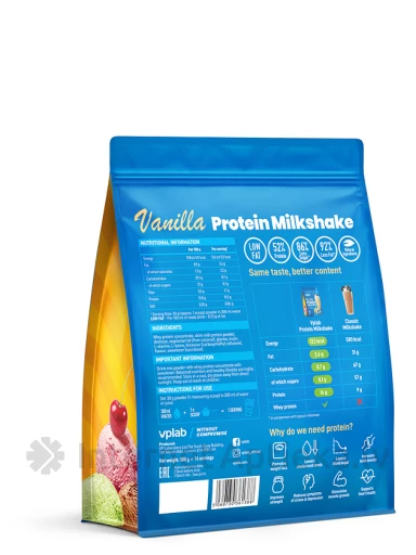 VPLAB Proteīna piena kokteilis Vanila, 500 g | internetaptieka.lv
