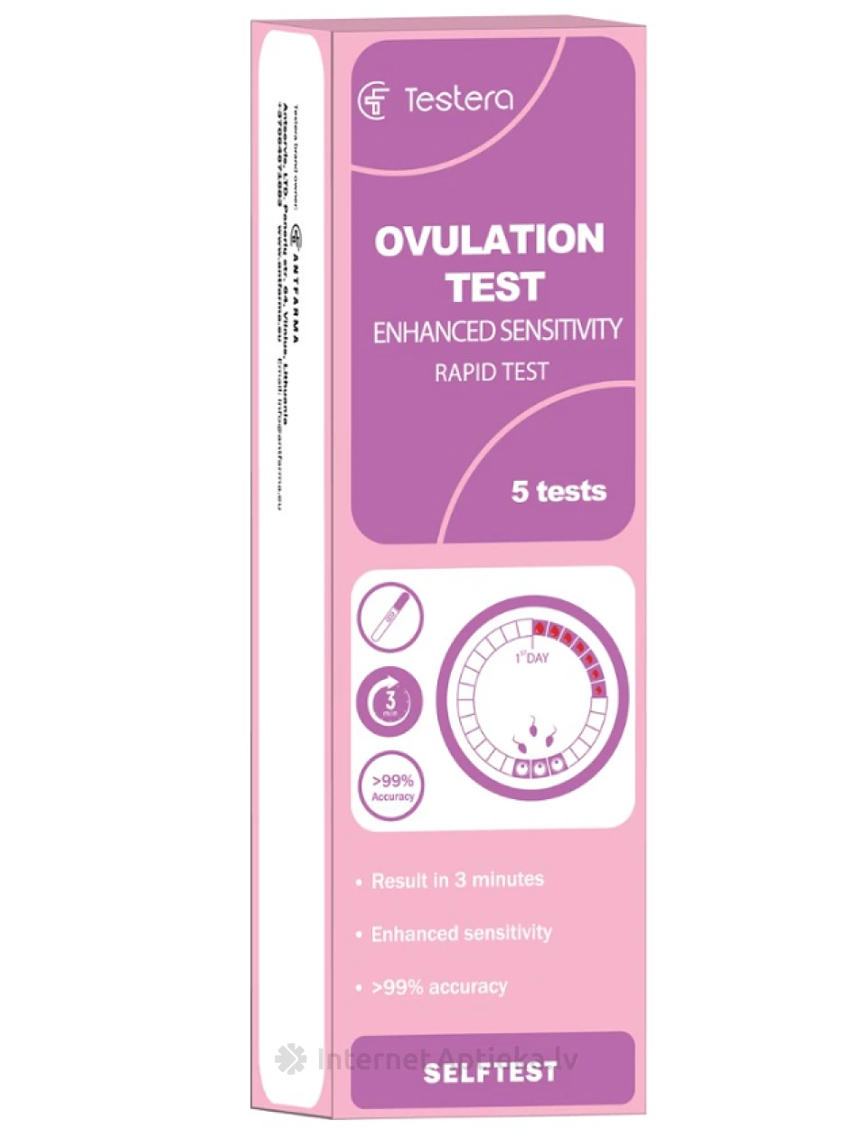Testera Ovulatsiooni test hLH Midstream, 5 tk. | internetaptieka.lv