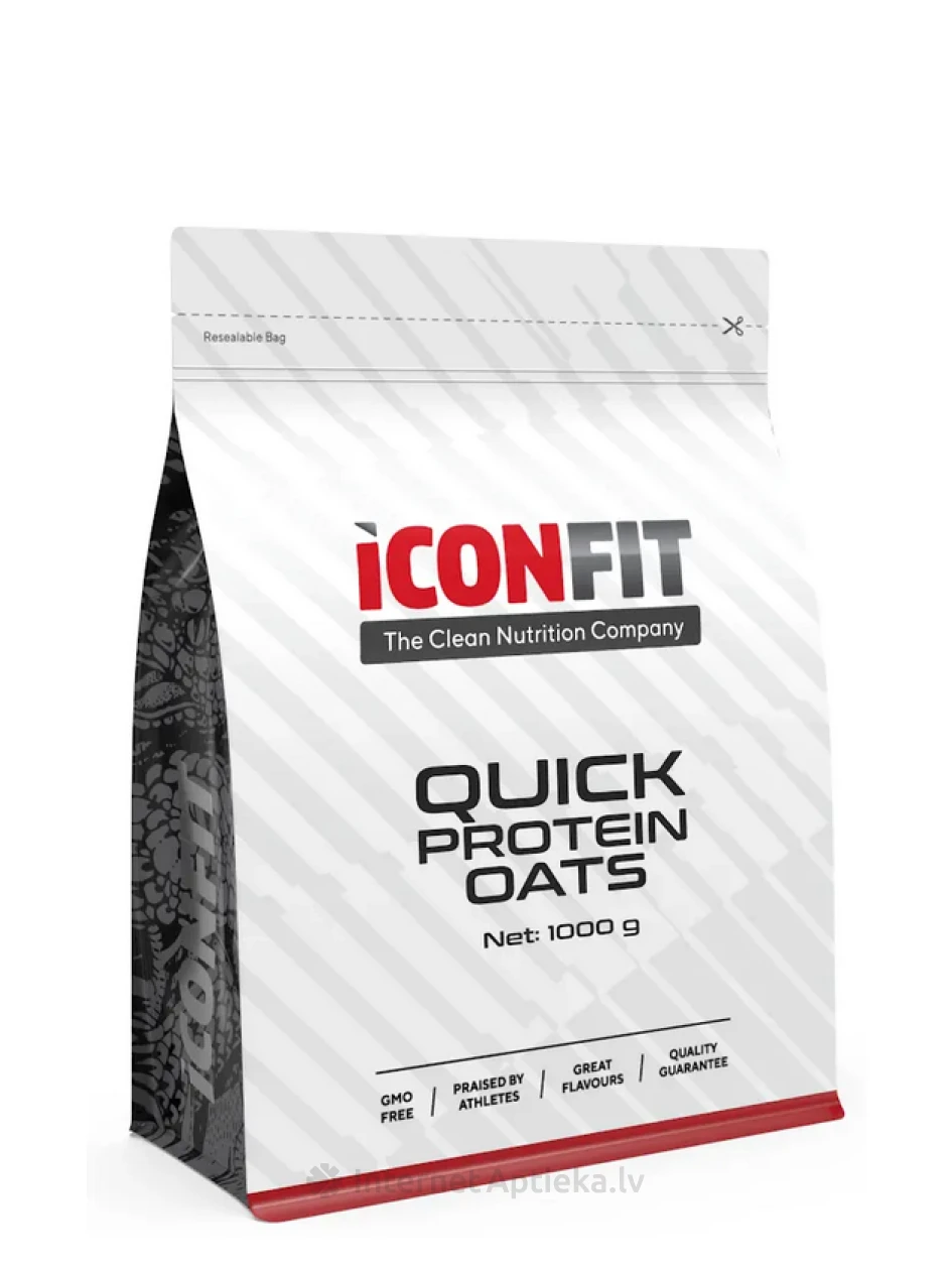 ICONFIT Greitai paruošiamos baltyminės avižos Šilauogės, 1 kg | internetaptieka.lv