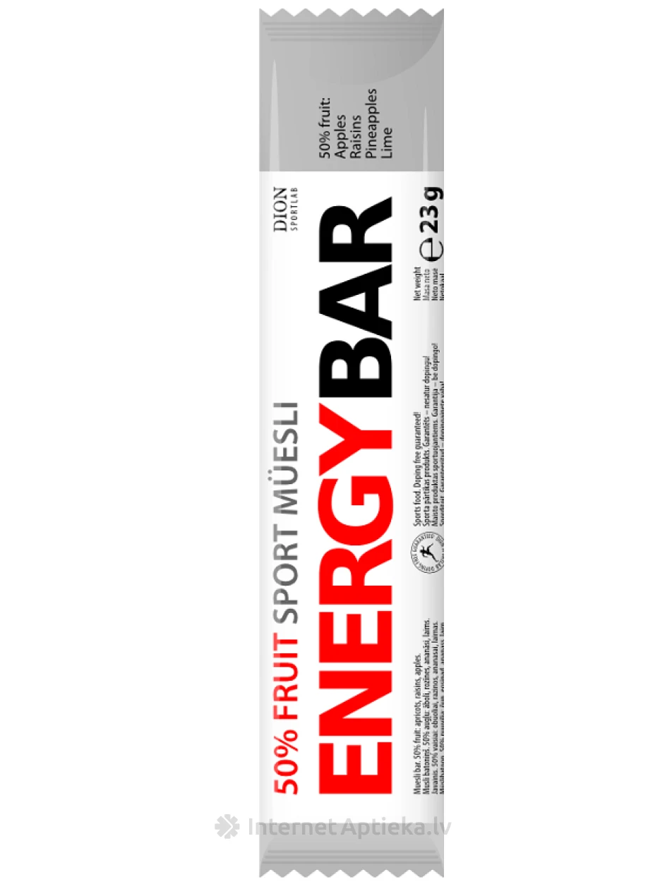 Dion Sportlab Energy bar sidrunimaitseline, 23 g | internetaptieka.lv