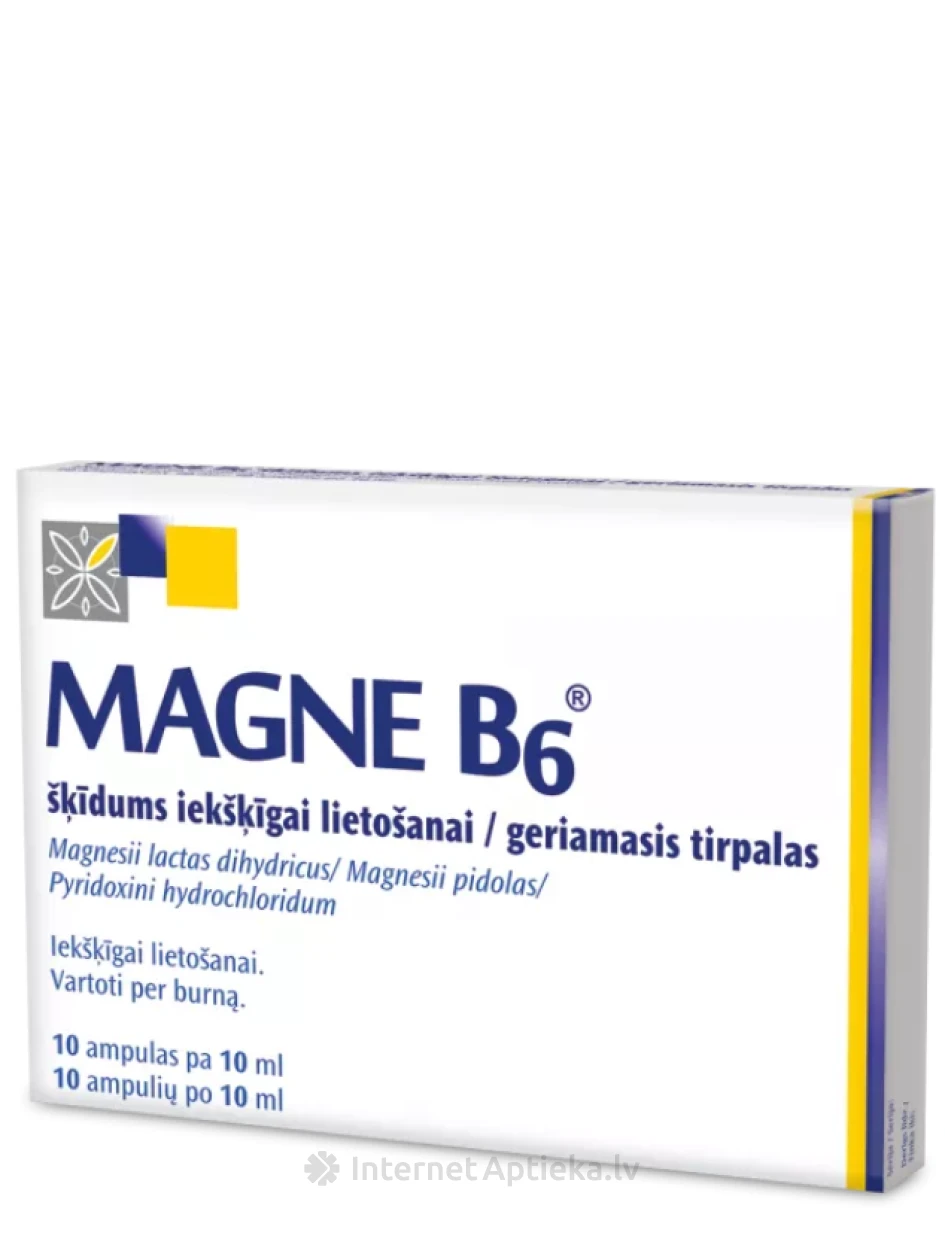 Magne B6 (magneesium B6) lahus, 10 ampulli | internetaptieka.lv