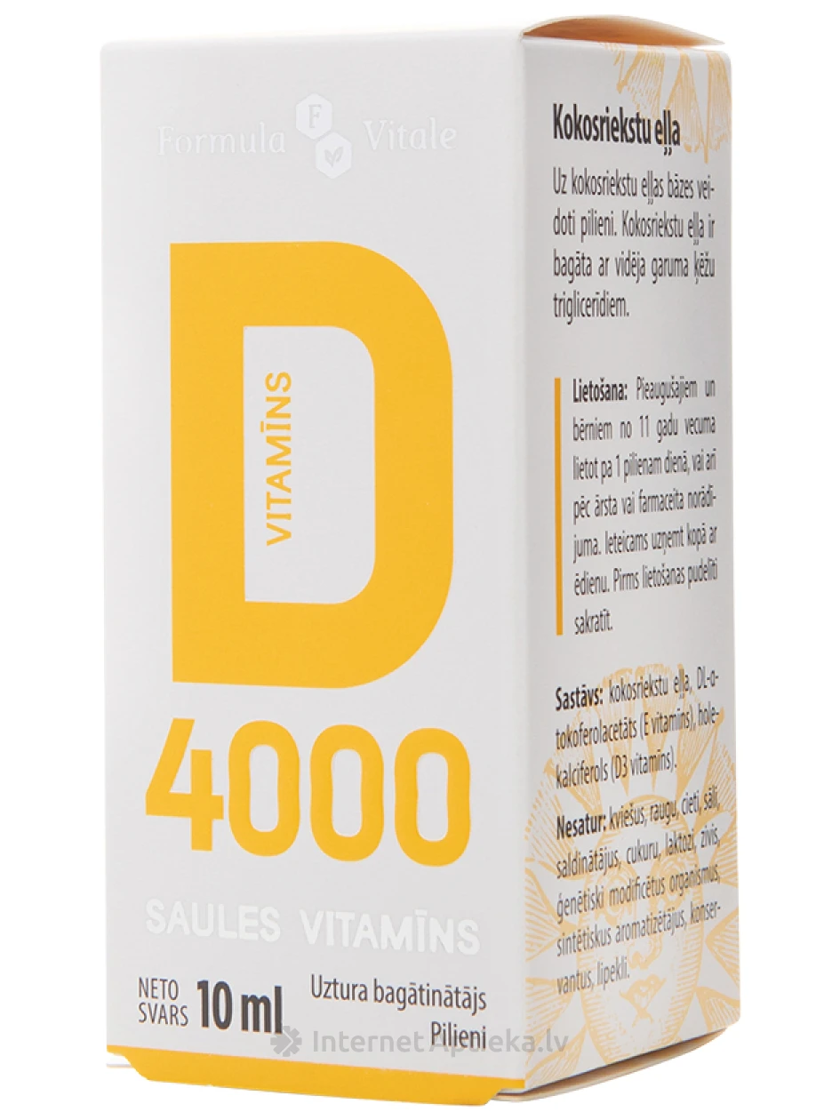 Formula Vitale витамин D 4000 капли, 10 мл | internetaptieka.lv