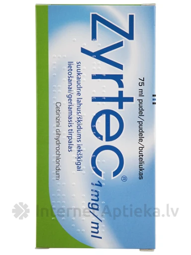Zyrtec sīrups, 1 mg, 75 ml | internetaptieka.lv