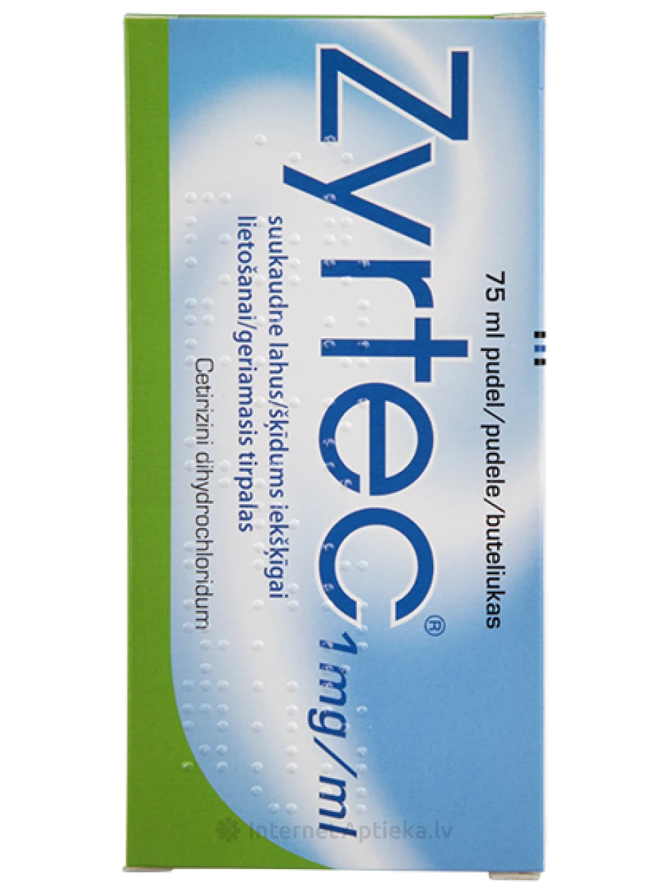Zyrtec siirup, 1 mg, 75 ml | internetaptieka.lv