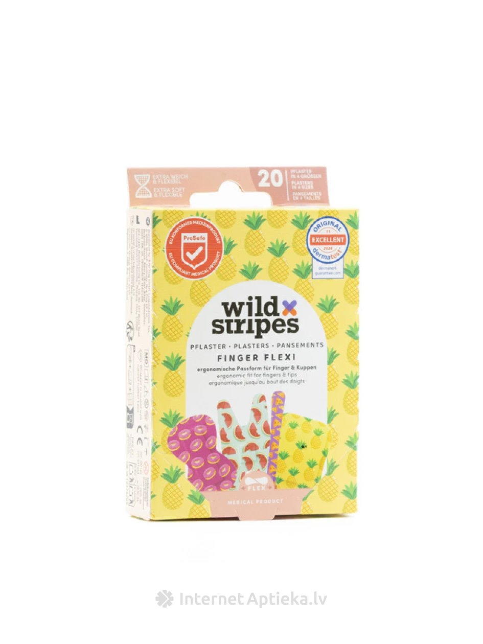 Wild Stripes Finger Flexi Food Пластыри, 20 шт | internetaptieka.lv