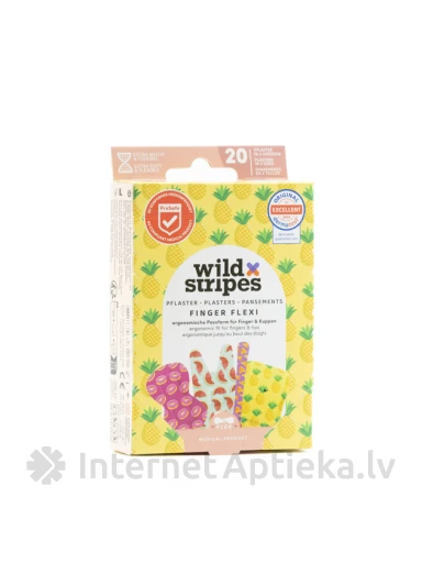 Wild Stripes Finger Flexi Food Пластыри, 20 шт | internetaptieka.lv