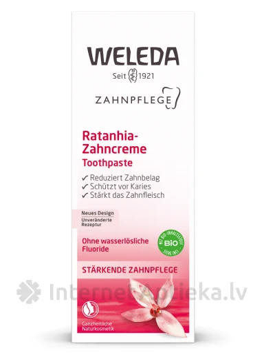 Weleda Ārstnieciskā zobu pasta ar ratāniju, 75 ml | internetaptieka.lv