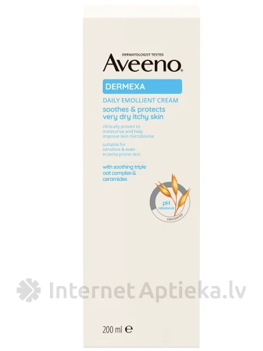 AVEENO Dermexa смягчающий крем для ежедневного использования без ароматизатора, 200 мл | internetaptieka.lv