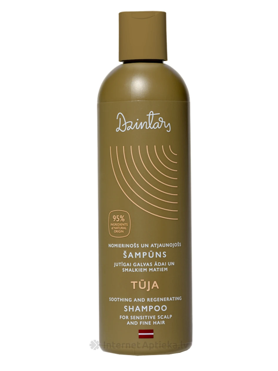Dzintars Šampūns jutīgai galvas ādai un smalkiem matiem Tūja, 300 ml | internetaptieka.lv