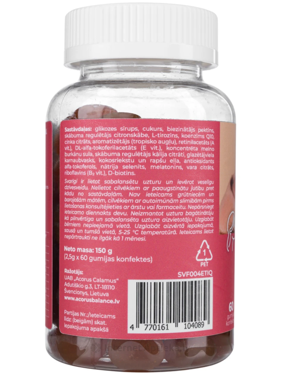 ACORUS SLEEPING BEAUTY košļājamās pastilas, 60 gb. | internetaptieka.lv