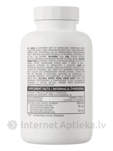 OstroVit Omega 3 Easy to Swallow капсулы, 90 шт. | internetaptieka.lv