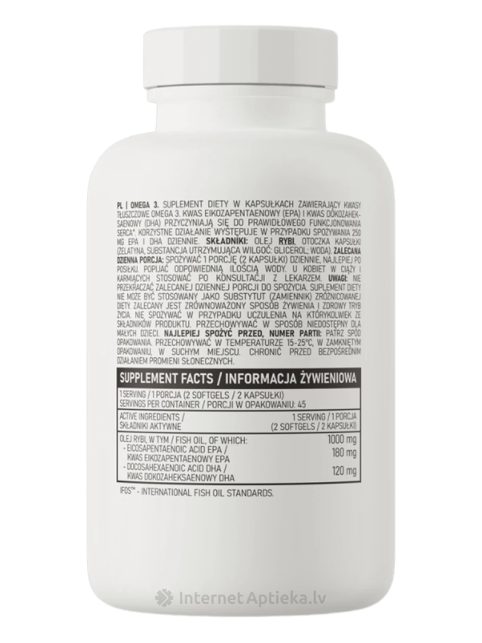 OstroVit Omega 3 Easy to Swallow капсулы, 90 шт. | internetaptieka.lv