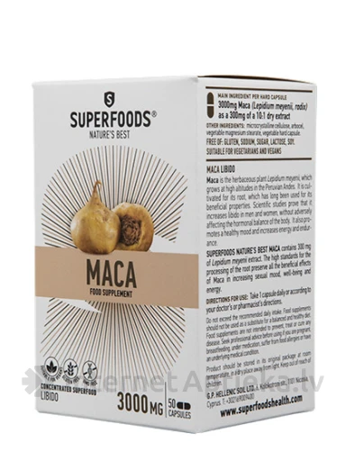 Superfoods Maca капсулы, 50 капсул | internetaptieka.lv