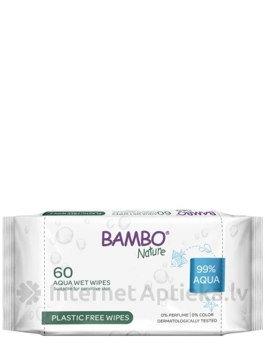 BAMBO NATURE niisked salvrätikud 99% veega lastele, 60 tk. | internetaptieka.lv