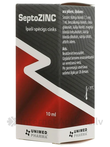 Septozinc глазные капли, 10 мл | internetaptieka.lv