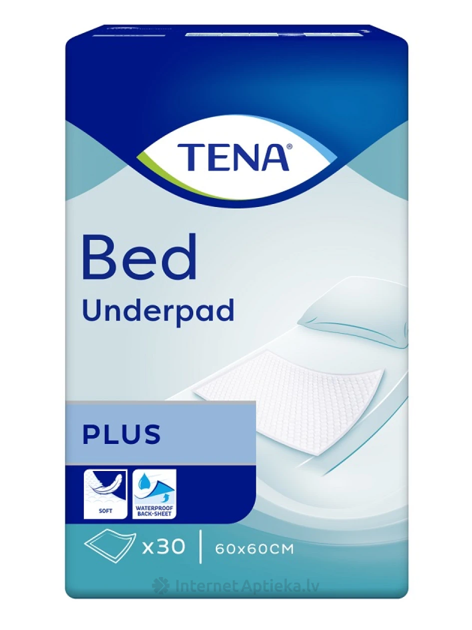Tena Bed Plus пеленки 60 x 60 см, 30 шт. | internetaptieka.lv