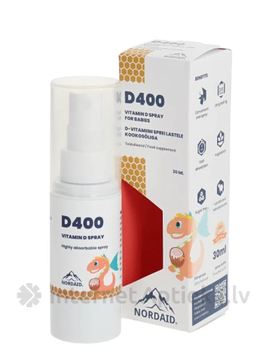 NORDAID Vitamīna D sprejs bērniem D400, 30 ml | internetaptieka.lv